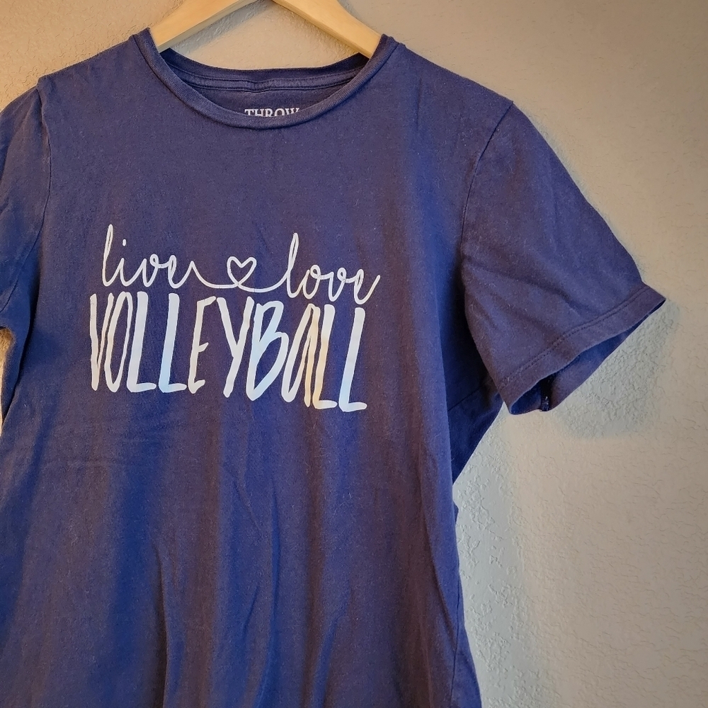 Live love volleyball navy blue short sleeve shirt Size M - Picture 4 of 6